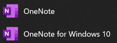 PCのアプリ一覧を見るとこのように OneNote が2個ある方もいるのでは?