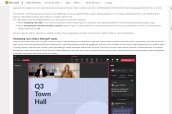 Microsoft Teams ライブイベントが廃止され、新たに「タウンホール」が！