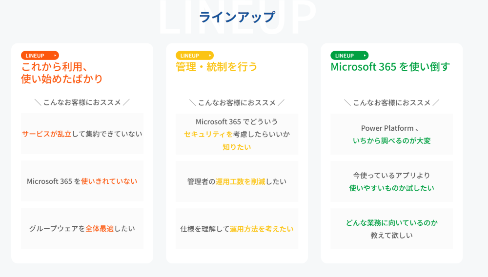 Microsoft 365 ワークショップ 課題解決ラインナップ