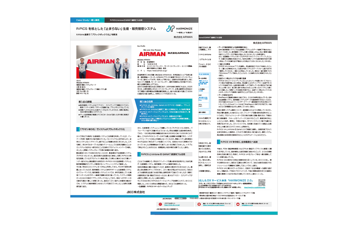 R-PiCSとkintoneのQanat連携をフル活用！株式会社AIRMAN様事例