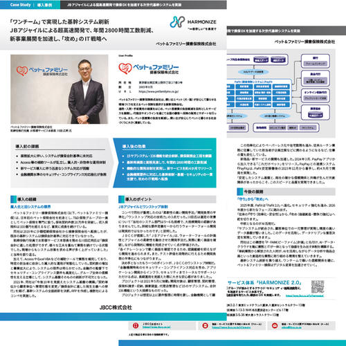 【超高速開発導入事例】ペット＆ファミリー損害保険株式会社 様