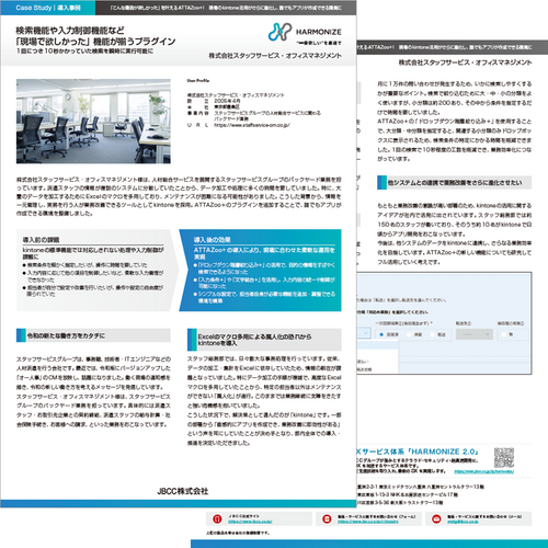 【ATTAZoo＋導入事例】株式会社スタッフサービス・オフィスマネジメント　様