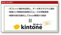 kintoneを活用　タブレット端末経由でデータをクラウドに集約