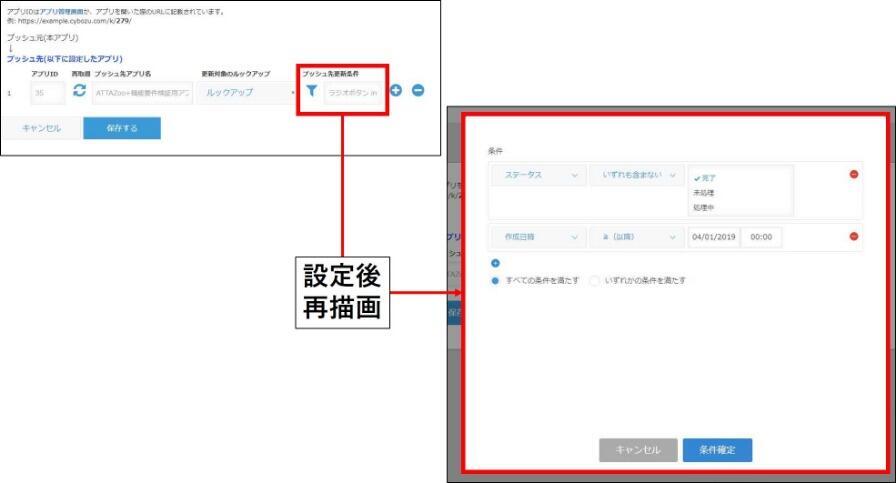 ルックアップ＋ プッシュ更新